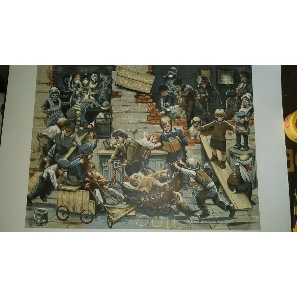 Leighton Jones Signed Large Lithograph "Arley Street Orspitel" Ltd Ed n/frame